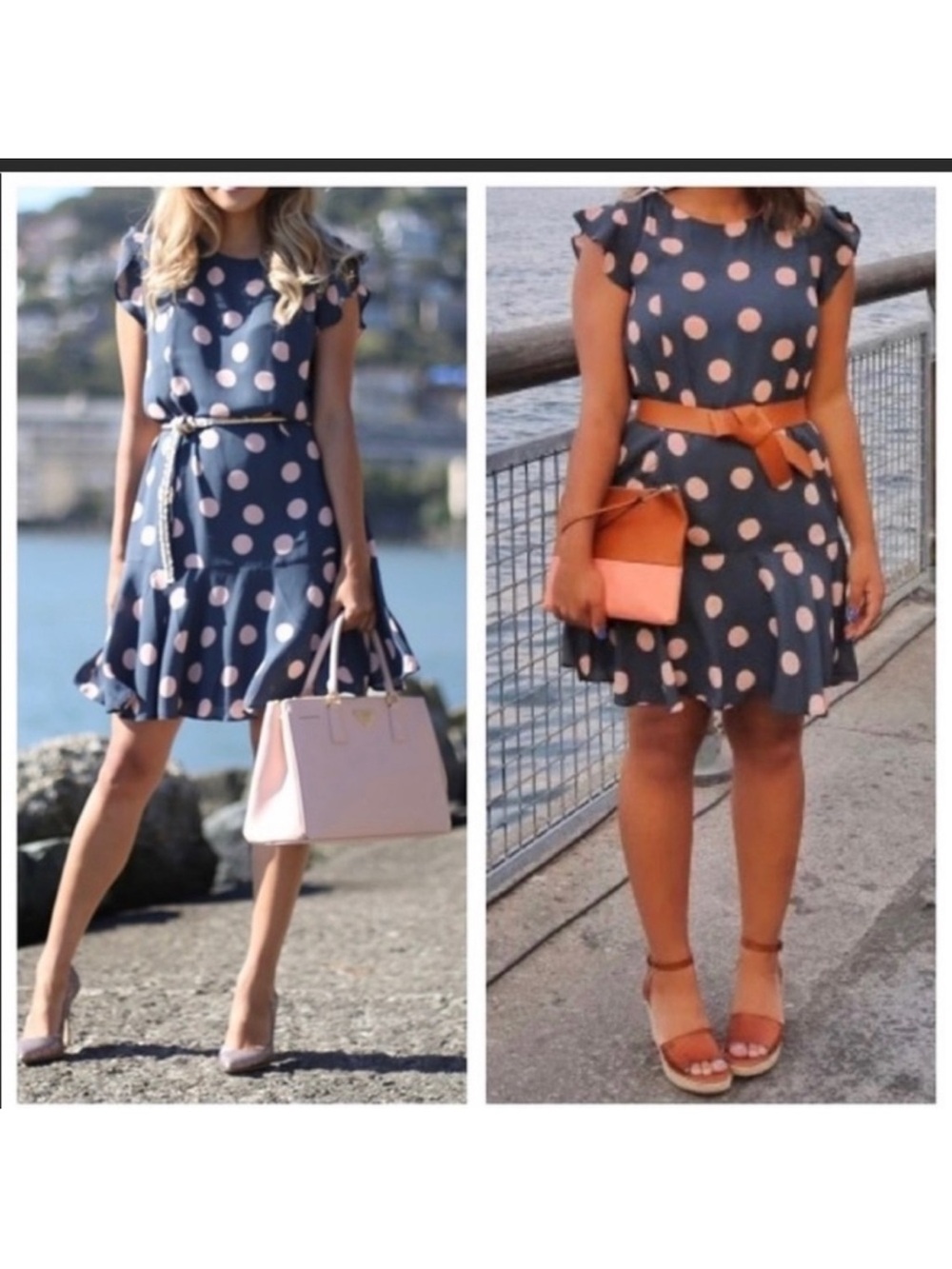 LOFT Polka Dot Fit & Flare Dress